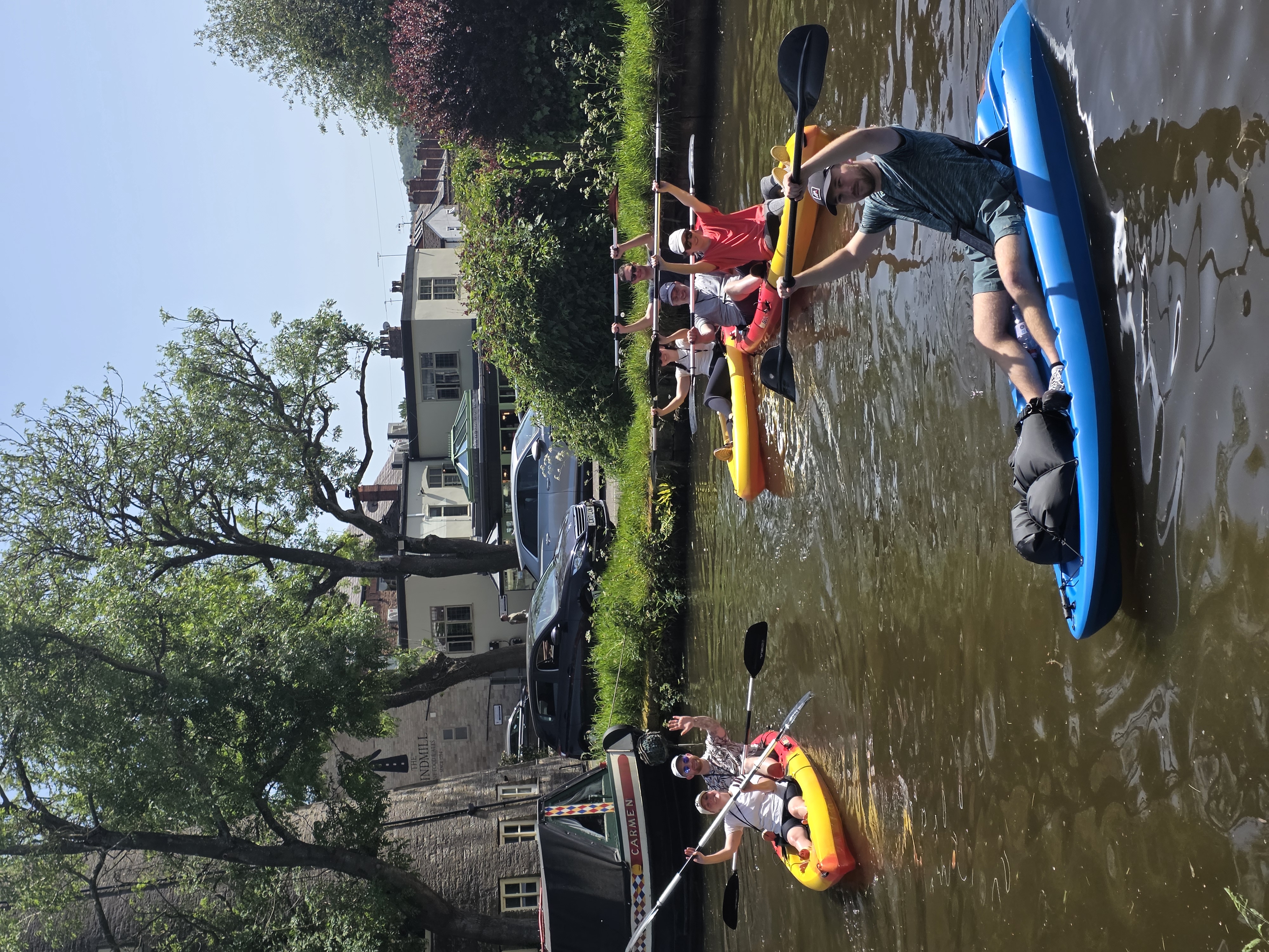 Group paddling on the Leeds–Liverpool Canal, Lancashire